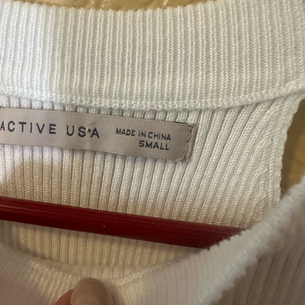 Active USA White Ribbed Tank Top - Picture 3 of 3
